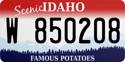 ID license plate W850208