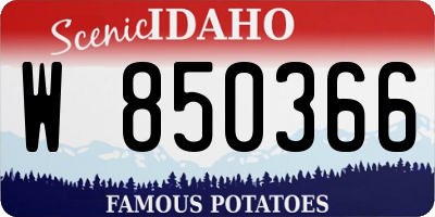 ID license plate W850366