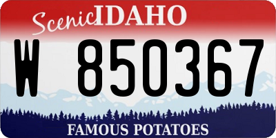 ID license plate W850367