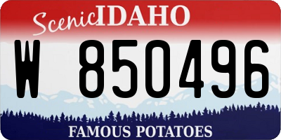 ID license plate W850496
