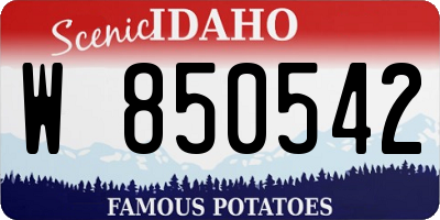 ID license plate W850542