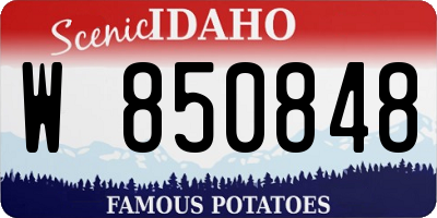 ID license plate W850848
