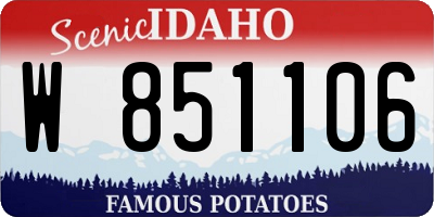 ID license plate W851106