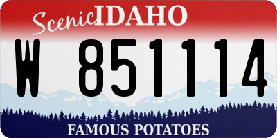 ID license plate W851114