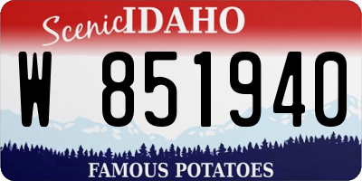 ID license plate W851940