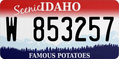ID license plate W853257