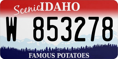 ID license plate W853278