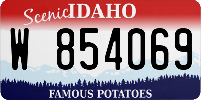 ID license plate W854069