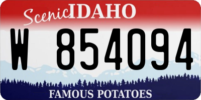 ID license plate W854094
