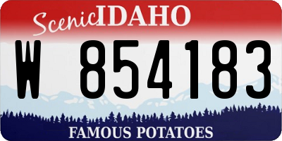 ID license plate W854183