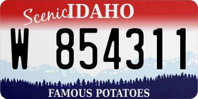ID license plate W854311