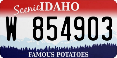 ID license plate W854903