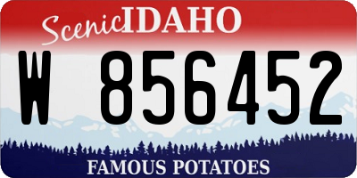 ID license plate W856452