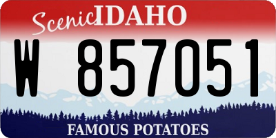 ID license plate W857051