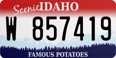 ID license plate W857419