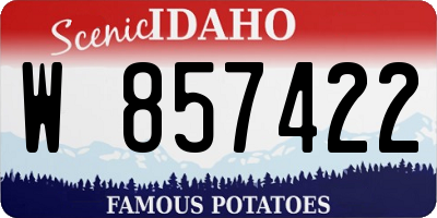 ID license plate W857422
