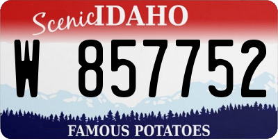 ID license plate W857752