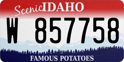 ID license plate W857758