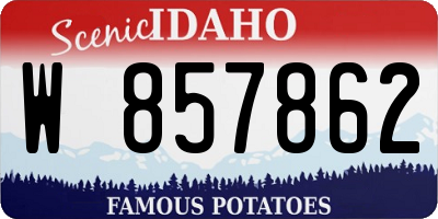 ID license plate W857862