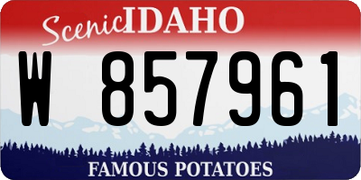 ID license plate W857961