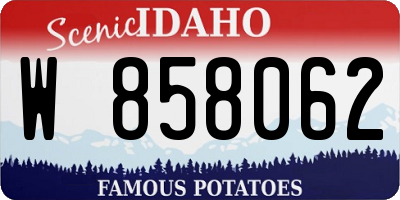 ID license plate W858062