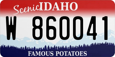 ID license plate W860041
