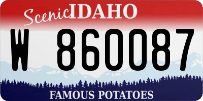 ID license plate W860087