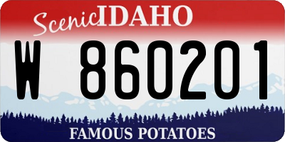 ID license plate W860201