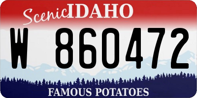 ID license plate W860472