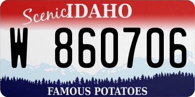 ID license plate W860706