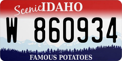 ID license plate W860934