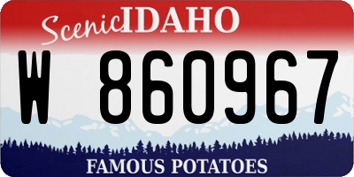 ID license plate W860967