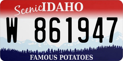 ID license plate W861947