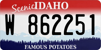 ID license plate W862251