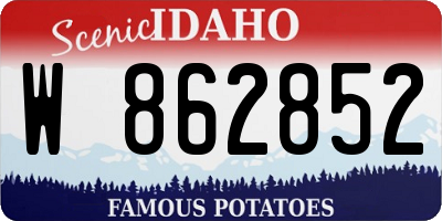 ID license plate W862852