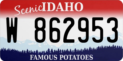ID license plate W862953