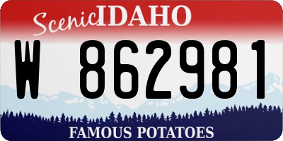 ID license plate W862981
