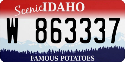 ID license plate W863337