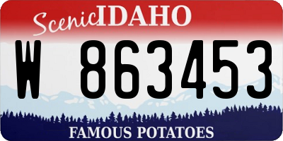ID license plate W863453