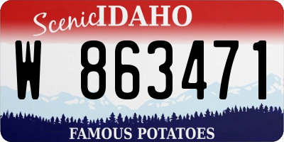 ID license plate W863471