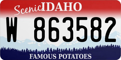 ID license plate W863582