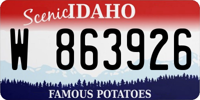 ID license plate W863926