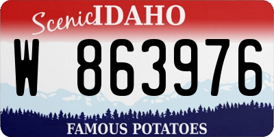 ID license plate W863976