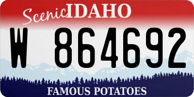 ID license plate W864692
