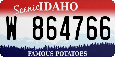 ID license plate W864766
