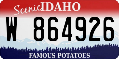 ID license plate W864926