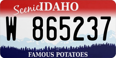 ID license plate W865237