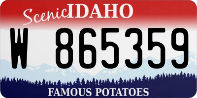 ID license plate W865359