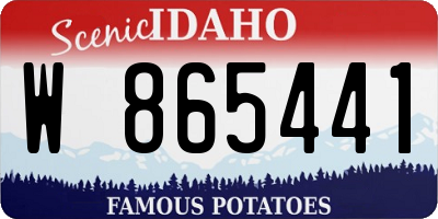 ID license plate W865441