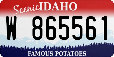 ID license plate W865561